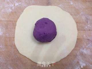 奶香紫薯花开馒头的做法步骤:7