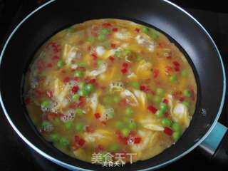 豌豆花蛤煎蛋的做法步骤:6