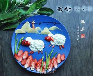 超萌的小羊水果拼盘的做法步骤:5
