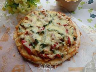 奥尔良鸡肉披萨的做法步骤:14