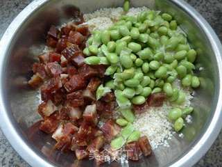毛豆麻辣香肠糯米粽的做法步骤:5