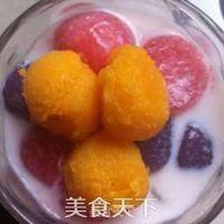 芋圆牛奶水果冰的做法步骤:11