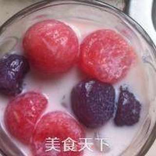 芋圆牛奶水果冰的做法步骤:10