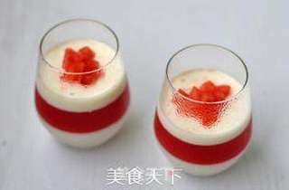 牛奶西瓜布丁的做法步骤:12