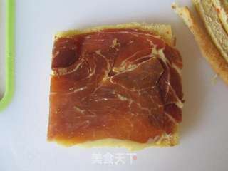 火腿牛油果吐司卷的做法步骤:5