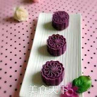 糯软香甜紫薯豆沙糕的做法步骤:11