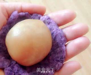 糯软香甜紫薯豆沙糕的做法步骤:6