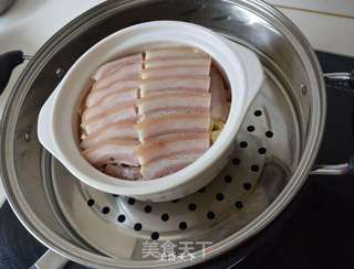 咸肉蒸千张的做法步骤:4