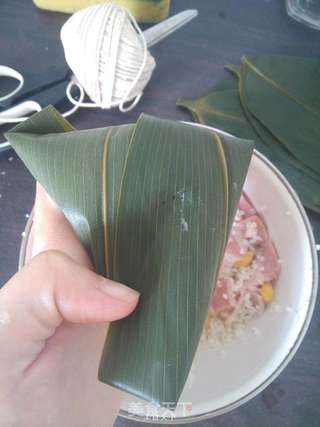 鹰嘴豆培根粽子的做法步骤:6