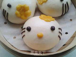 hello kitty萌馒头的做法步骤:16