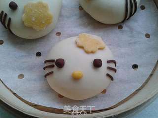 hello kitty萌馒头的做法步骤:15