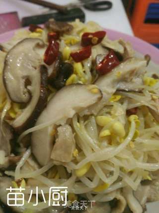 香菇炒豆芽的做法步骤:4
