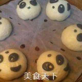 熊猫豆沙包的做法步骤:14