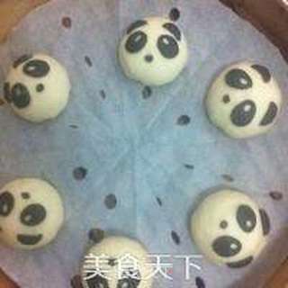 熊猫豆沙包的做法步骤:13