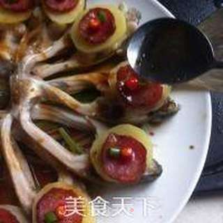 腊肠蒸鳊鱼的做法步骤:15
