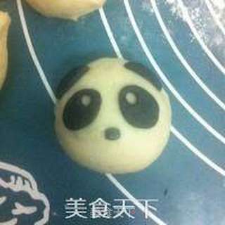 熊猫豆沙包的做法步骤:12