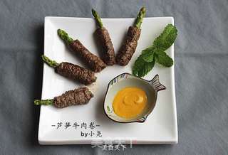 芦笋牛肉卷的做法步骤:6