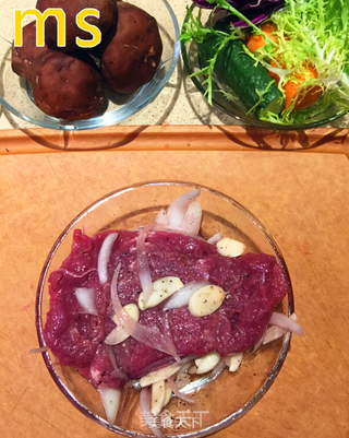 【曼思私房菜】芝士焗香菇酿牛排的做法步骤:6