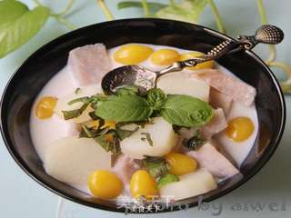 银杏椰奶炖芋仔的做法步骤:16