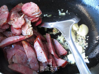 芦笋炒腊肠的做法步骤:7