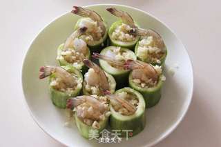虾仁丝瓜盅的做法步骤:8