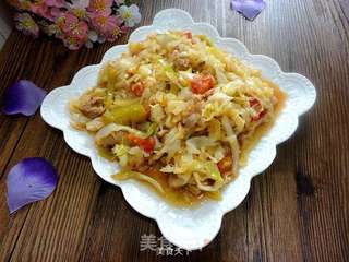 西红柿炒包菜的做法步骤:11