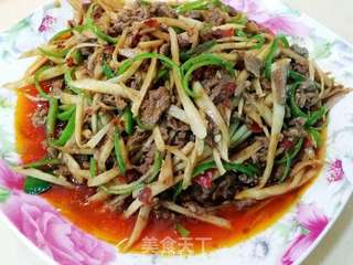 仔姜炒牛肉丝的做法步骤:6