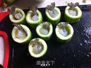 蒜蓉虾仁丝瓜盅的做法步骤:5