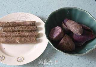 桂香紫薯山药卷的做法步骤:3