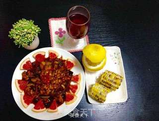 西柚酱香鱿鱼卷的做法步骤:7