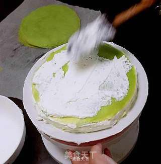 香兰叶千层蛋糕的做法步骤:9