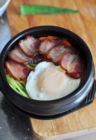 腊肉石锅拌饭的做法步骤:5
