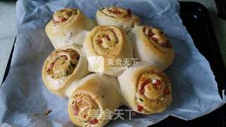 香肠肉松面包卷的做法步骤:18