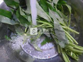 蟹味菇炒空心菜的做法步骤:2