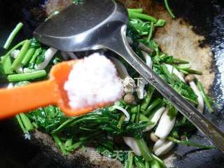 蟹味菇炒空心菜的做法步骤:7