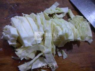 培根包心菜炒年糕的做法步骤:3