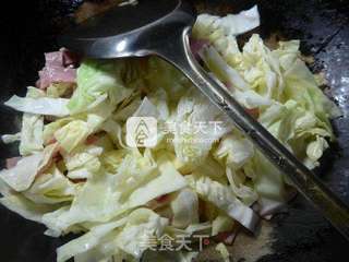 培根包心菜炒年糕的做法步骤:7