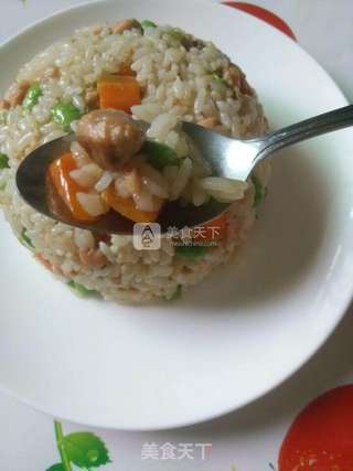 马哈鱼~缤纷青豆炒饭的做法步骤:10