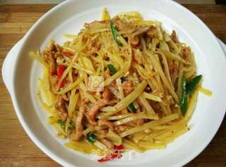 清炒瘦肉土豆丝的做法步骤:6