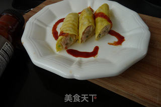 冬菜肉末糯米蛋卷的做法步骤:9