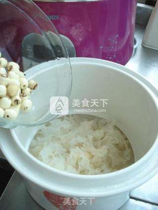 【天际TONZE微电脑隔水电炖锅】冰糖银耳莲子羹的做法步骤:4