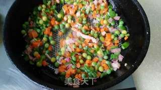 培根时蔬蛋炒饭的做法步骤:7