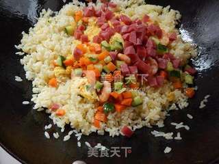 虾仁蛋炒饭的做法步骤:8