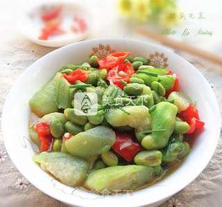 丝瓜毛豆---快手素炒也美味的做法步骤:7
