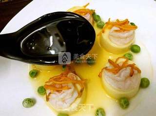 虾仁虫草花蒸玉子豆腐编辑的做法步骤:9