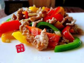 三彩煸肉的做法步骤:7