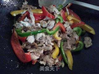 三彩煸肉的做法步骤:6