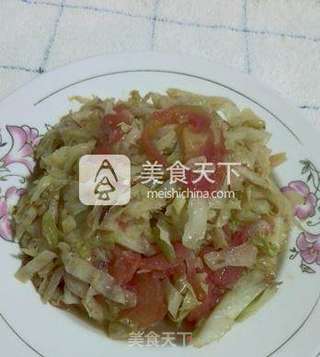 包菜炒西红柿的做法步骤:12
