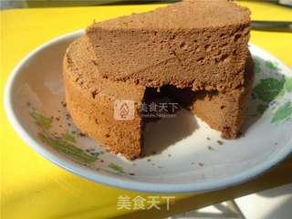 巧克力戚风蛋糕的做法步骤:12