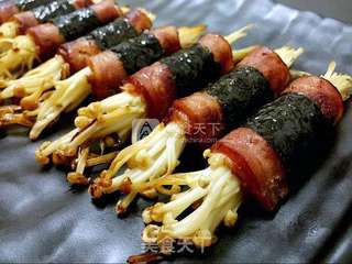 海苔培根金针菇卷的做法步骤:9